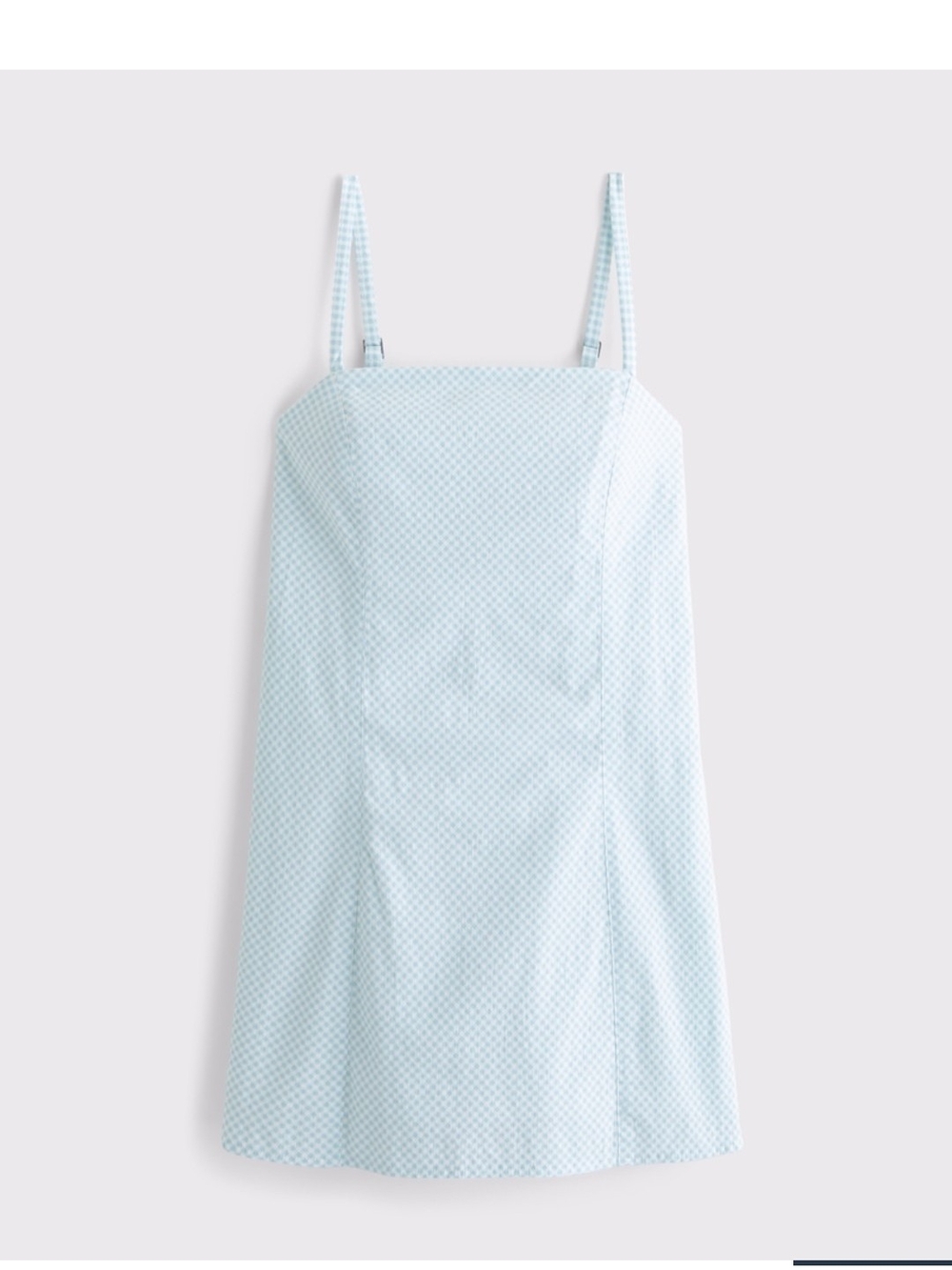 NWT Abercrombie & Fitch XL Light Blue Gingham Square-Neck Spaghetti Strap Skort